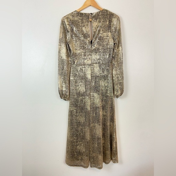 MONSOON Vanessa Midi Twist Dress Gold - Picture 14 of 16